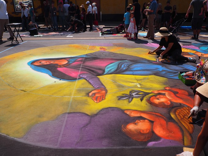 giant chalk drawing