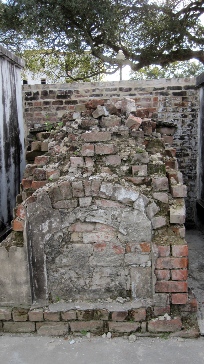crumbling brick tomb