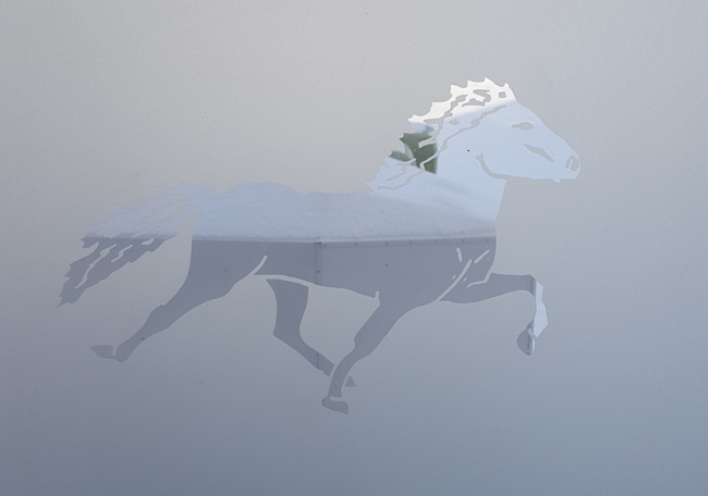 viking horses frosted glass