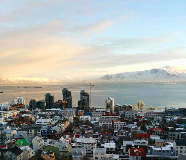 reykjavik harbor sunrise